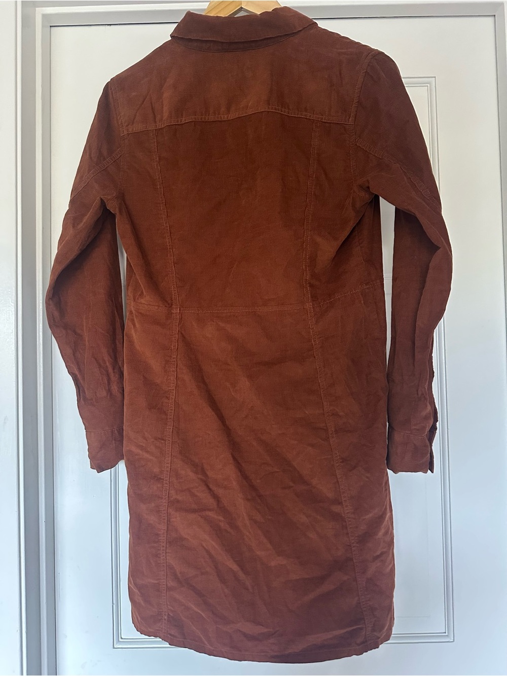 NWT - GAP Button-Front Corduroy Mini Dress in Rust, Size S - Picture 3 of 5